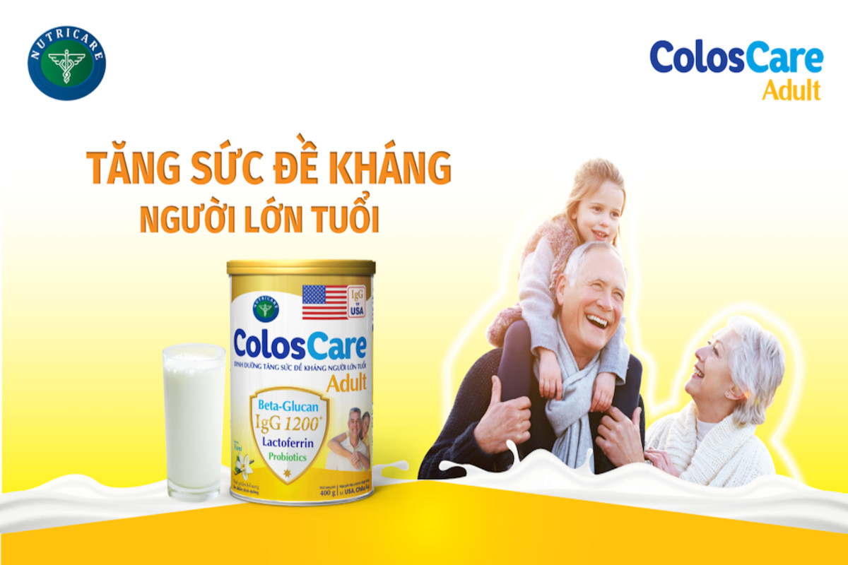 Sữa ColosCare Adult - dinh dưỡng tăng sức đề kháng người lớn tuổi (400g)