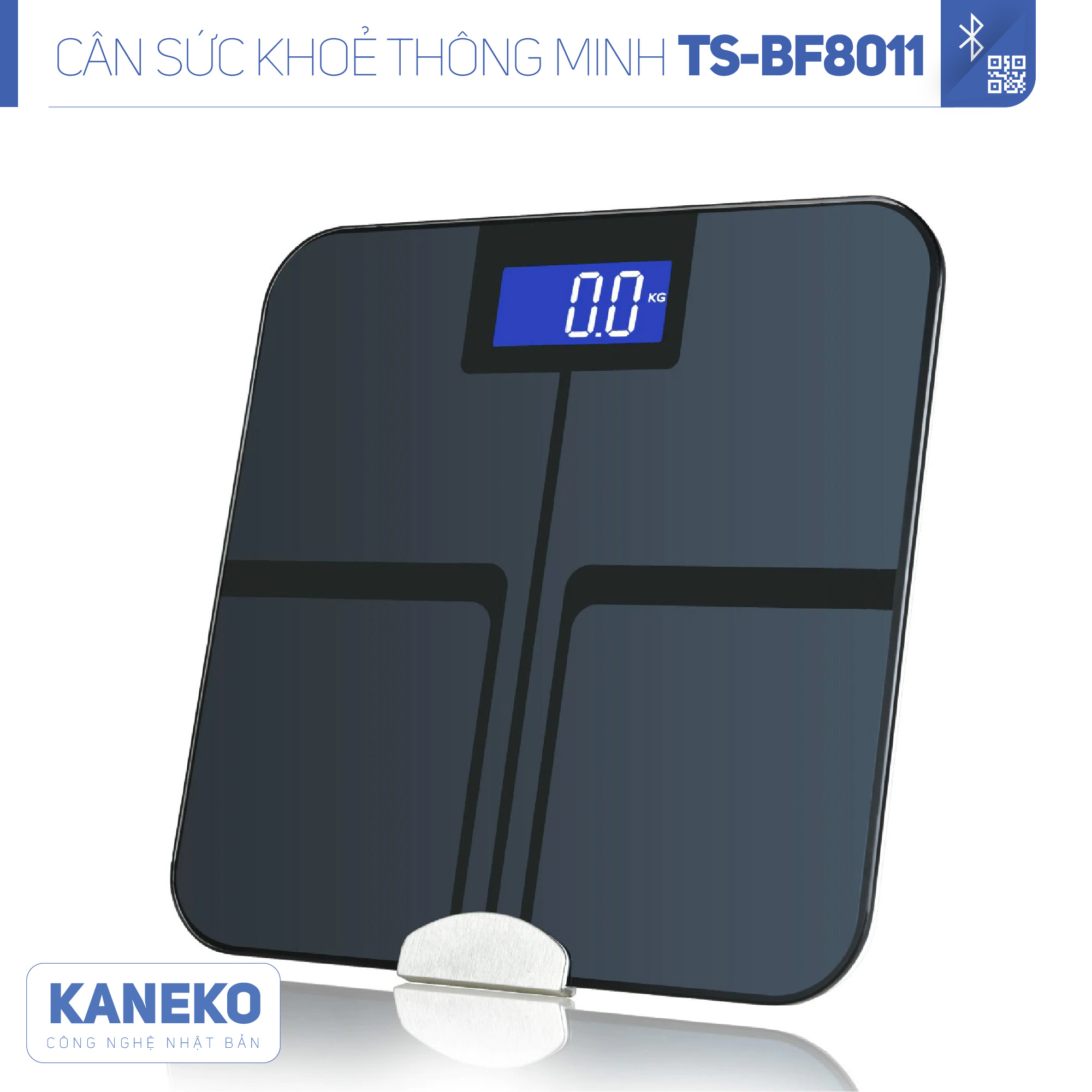 Cân sức khoẻ thông minh điện tử KANEKO TSBF8011,cân phân tích sức khoẻ điện tử,cân sức khoẻ dành cho gia đình,cân điện tử thông minh kết nối bluetooth,cân đo 12 chỉ số cơ thể