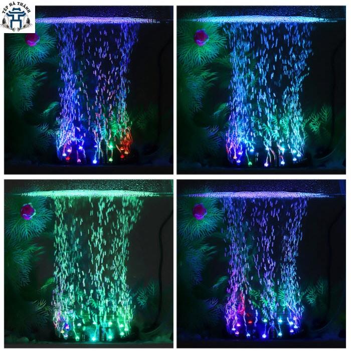 Đèn Led Tròn - Đĩa Sủi Khí Nhiều Màu Sắc Trang Trí Bể Cá Cảnh