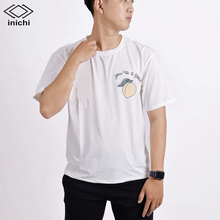 Áo thun INICHI unisex tay lỡ form rộng phong cách, in hình quả đào - IC649
