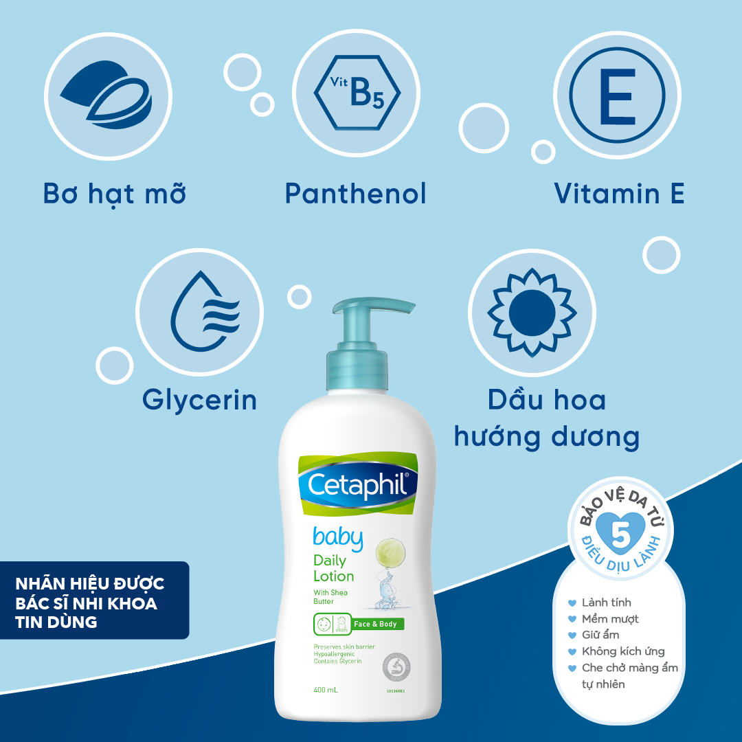 Combo Sữa tắm gội dịu lành Cetaphil Baby Gentle Wash & Shampoo 400ml + Sữa dưỡng thể dịu lành Cetaphil Baby Lotion 400ml