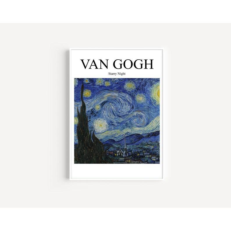 Bộ 6 tranh Van gogh hiện đại tranh treo tường có đinh móc tặng kèm