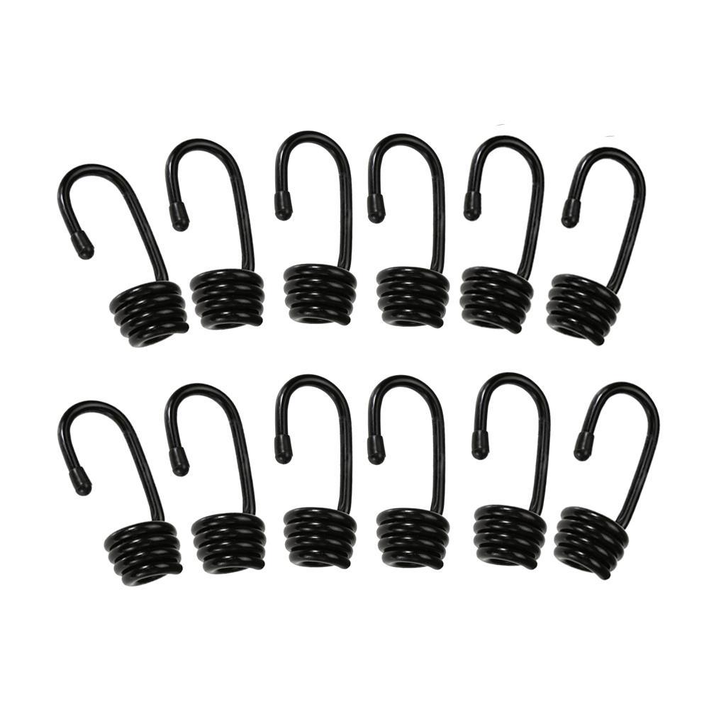 12pcs Steel Wire End Hooks for 6mm Dia. Shock Cord Rope Tie Down Straps DIY