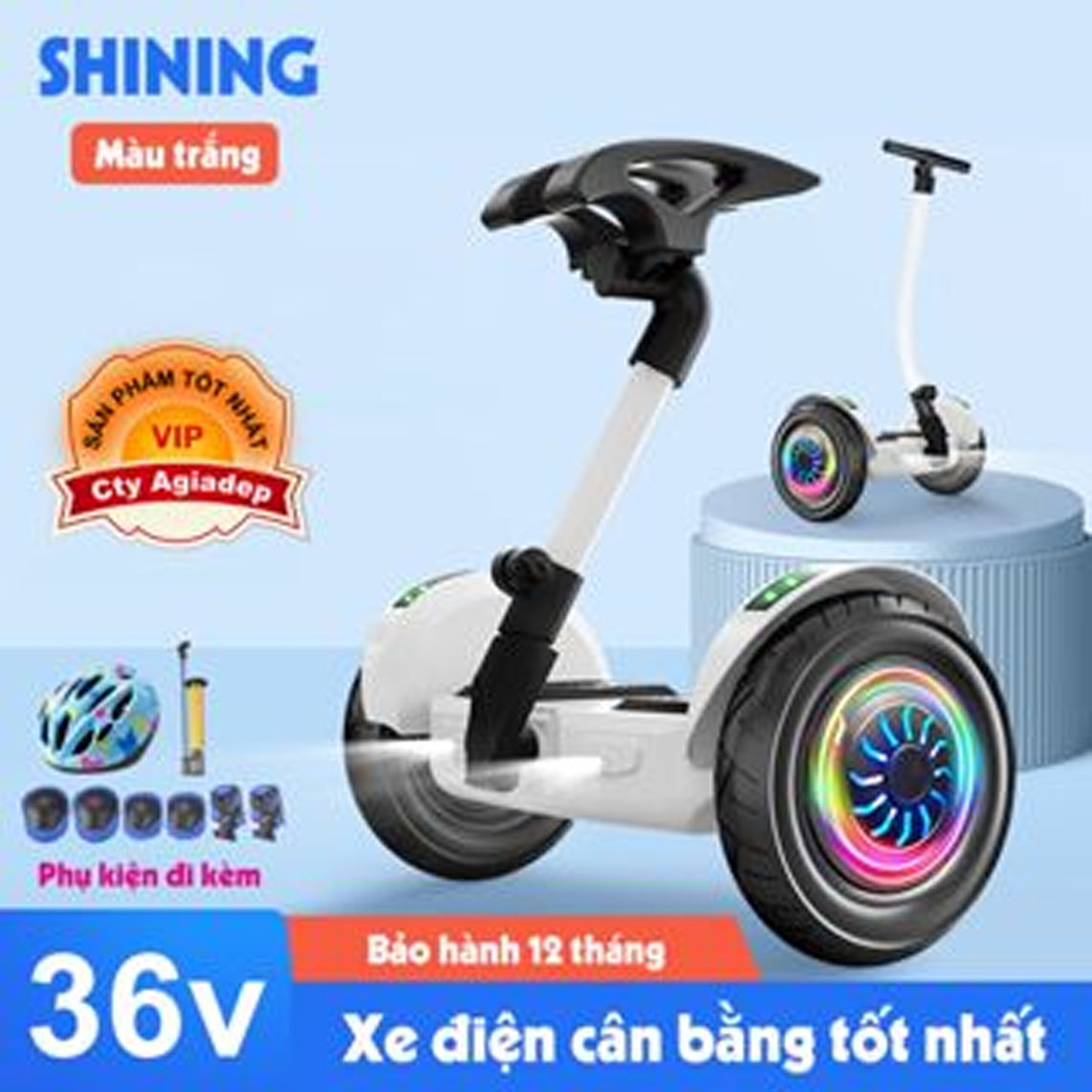 Xe điện cân bằng Shining (2 chế độ tay Lái + Chân kẹp) Loại mới 2023