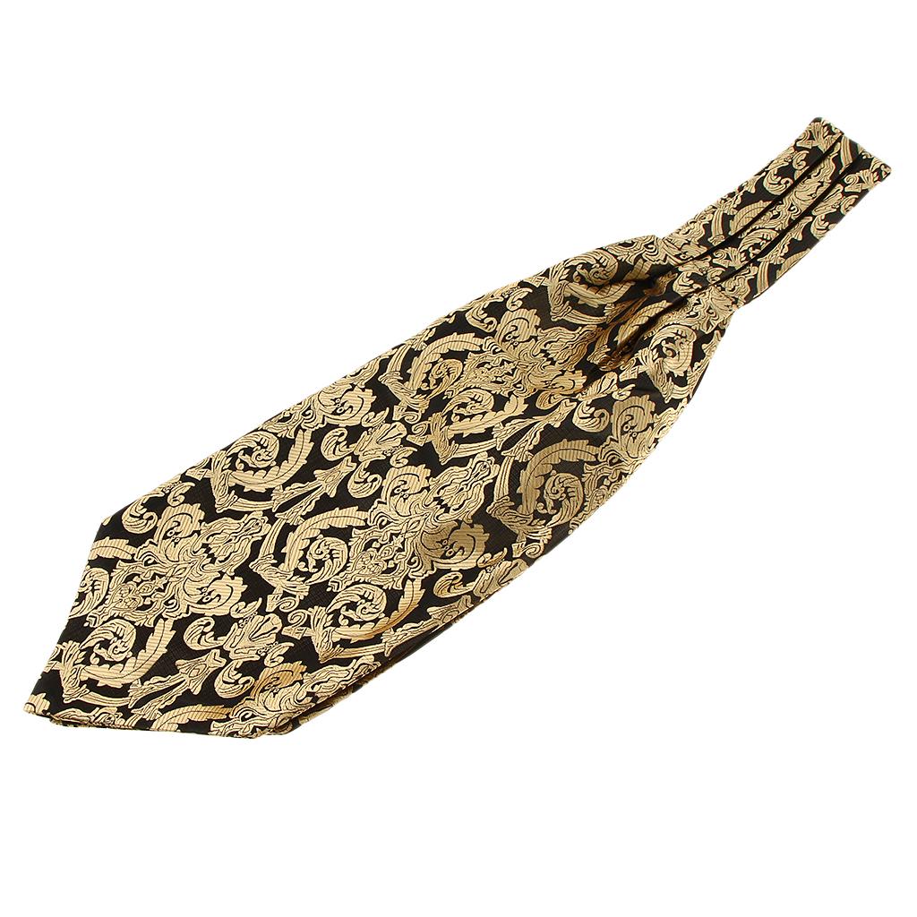 Men's Paisley Floral Ascot Tie Jacquard Woven Silk Cravat