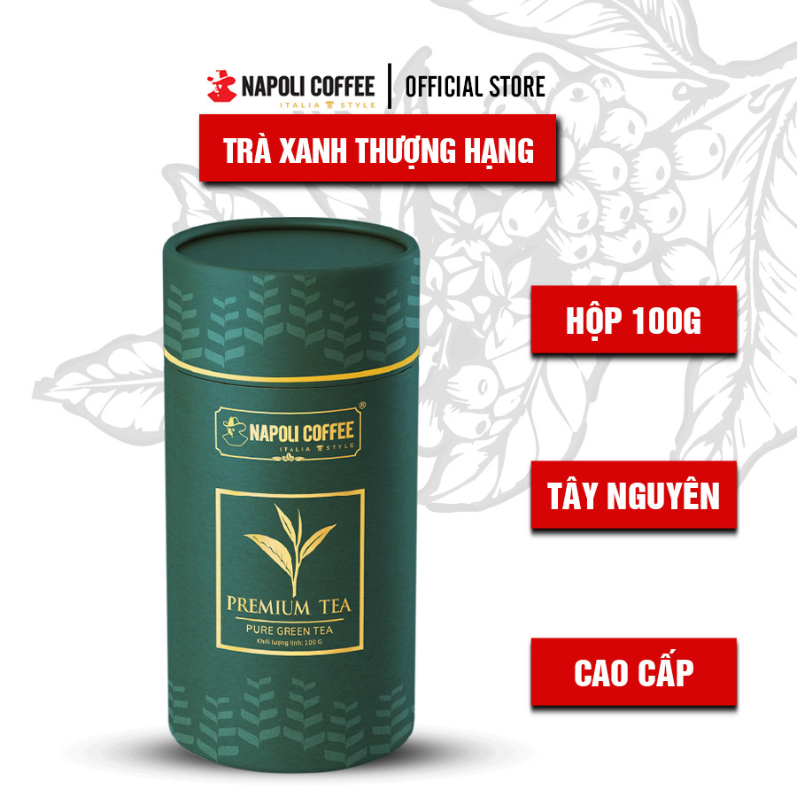 Trà Xanh Cầu Đất Đà Lạt Cao Cấp Napoli Premium Tea 100g - Định thần, Đậm vị, Hậu ngọt thơm lâu