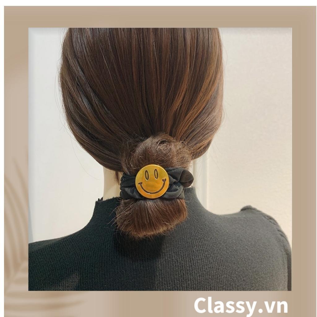Dây cột tóc Classy màu đen basic, một vòng dây co dãn tốt dành cho nữ PK1213