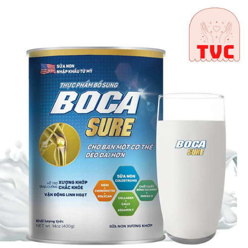 [ Mua 3 tặng 1] Combo 3 Hộp Sữa Non BOCA SURE hỗ trợ xương khớp 400gr tặng 1 hộp cùng loại