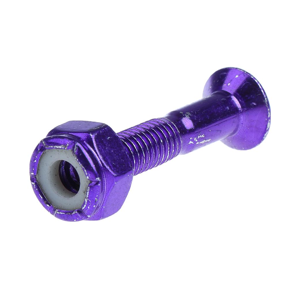 2x8pcs Replacement Skateboard Truck Hardware Set Longboard Screws Bolts Purple