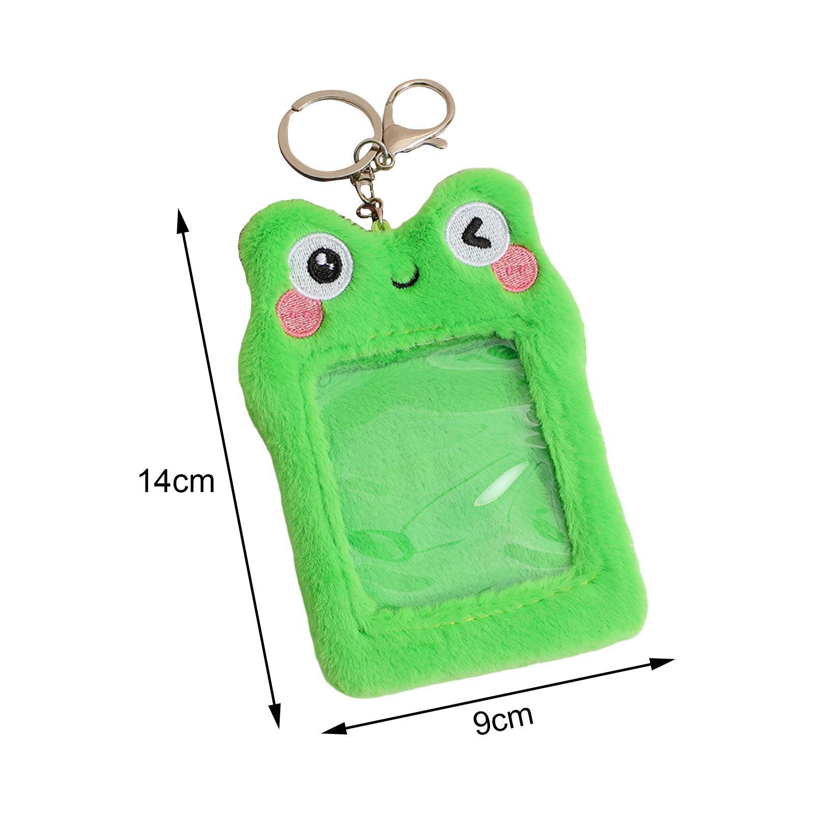 Cute Plush Photocard Holder Card Holder Keychain Protector Photo Sleeve Card Holder Case for Sports Cards Football Cards