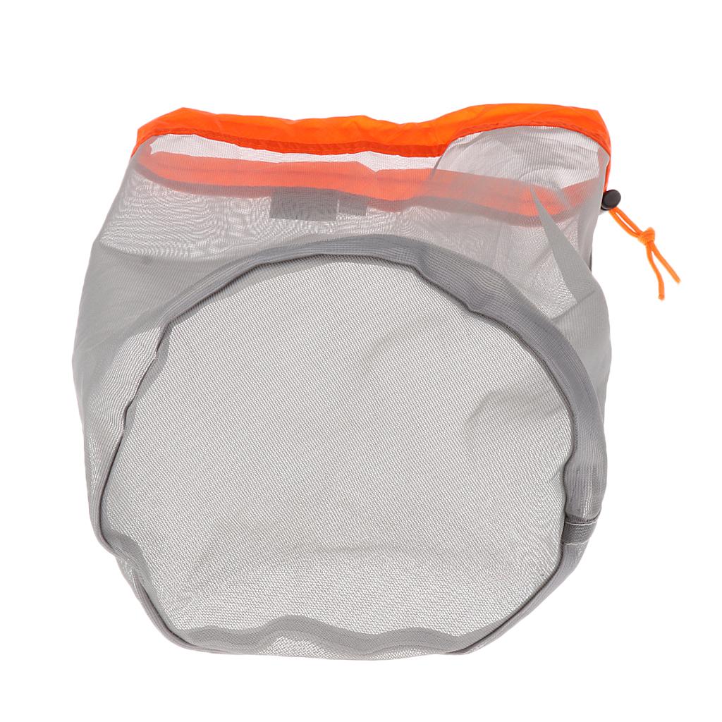 4pcs Ultra-light Drawstring Mesh Stuff Sack Storage Bag for Travel Camping Beach Boating M + S