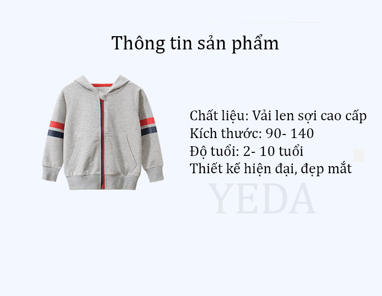 Áo khoác trẻ em khóa kéo/ áo khoác trẻ em mùa thu mã AKTE.3623