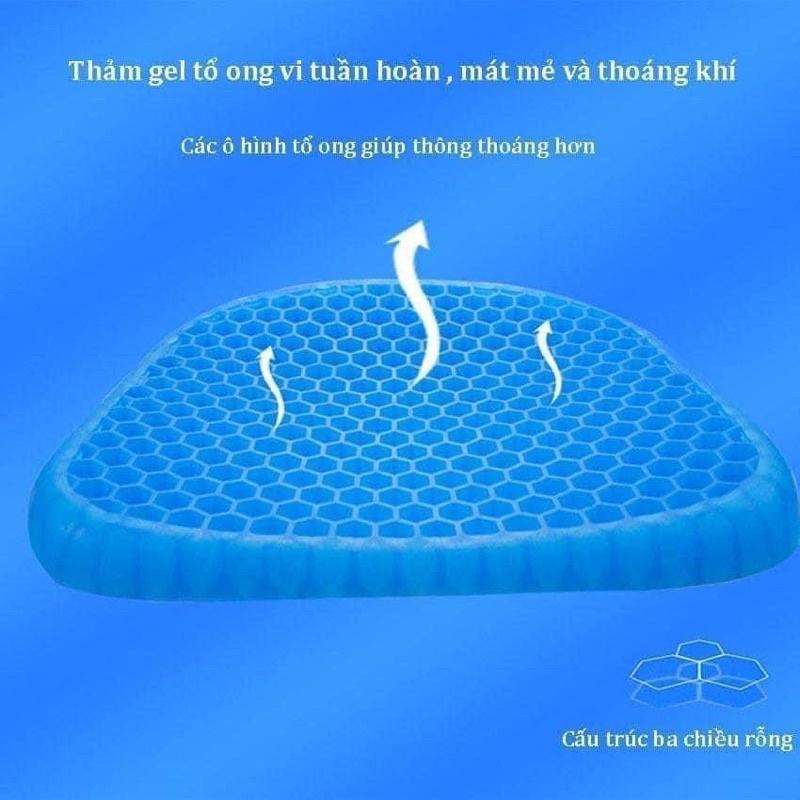 Đệm Ngồi Gel lưới 3D Thoáng Khí Tuần Hoàn Máu, Tiện Lợi - Chống Đau Mỏi Lưng Xuất Xứ NHẬT BẢN.