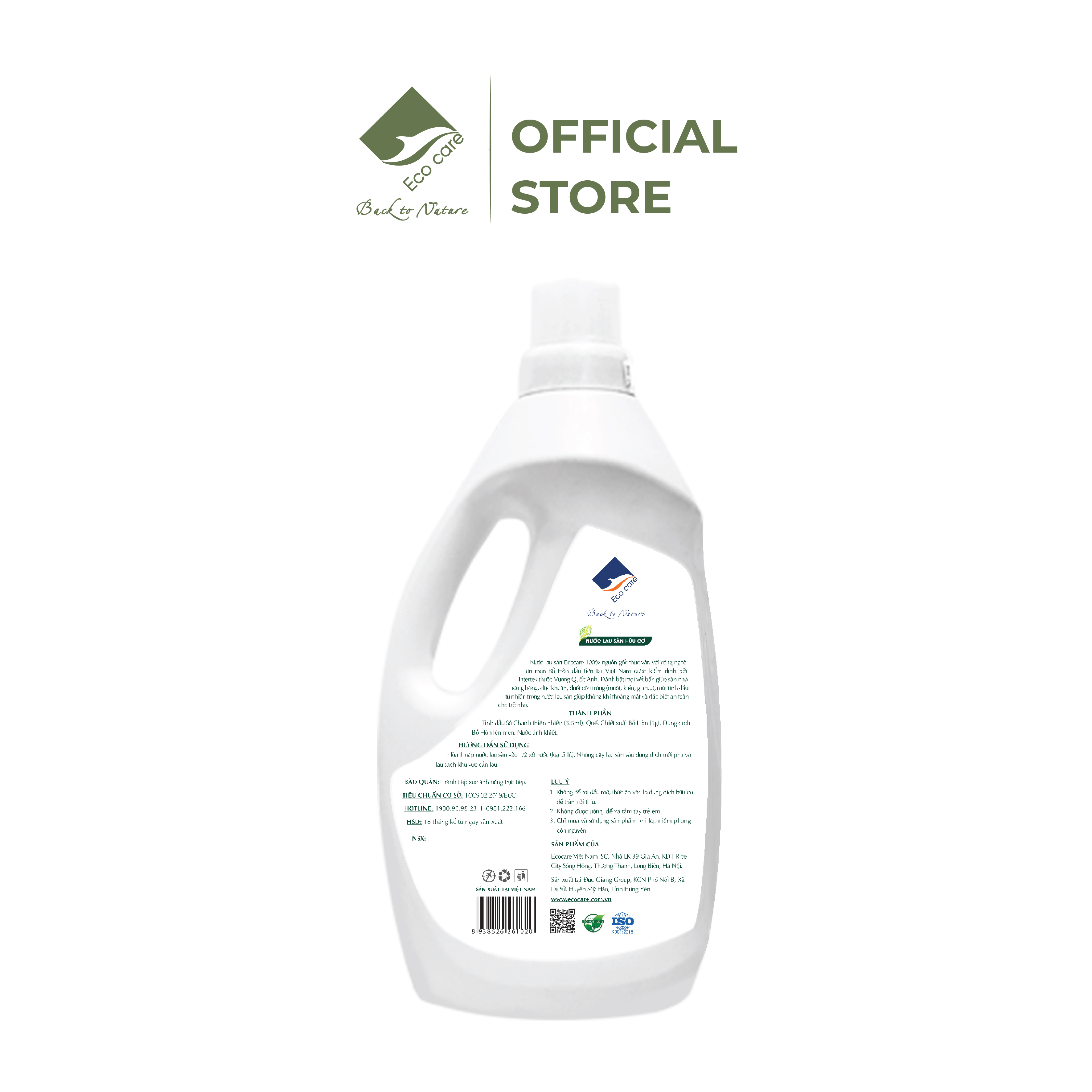 Nước lau sàn Hữu cơ đuổi muỗi tinh dầu thiên nhiên thương hiệu Ecocare