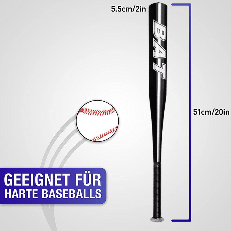 Mới Hợp Kim Nhôm Dày Gậy Bóng Chày Và Bóng Mềm Bát Bóng 20Inch Năm Màu Thể Thao Ngoài Trời Nhà Cá Nhân Tự Vệ Color: Sliver with ball Size: 20in