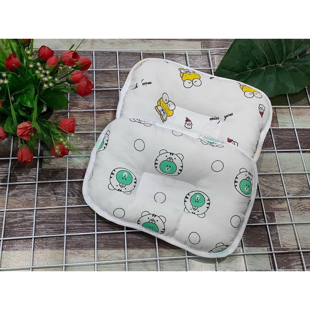 Gối xô nhăn cotton, gối xô xuất Hàn cho bé sơ sinh