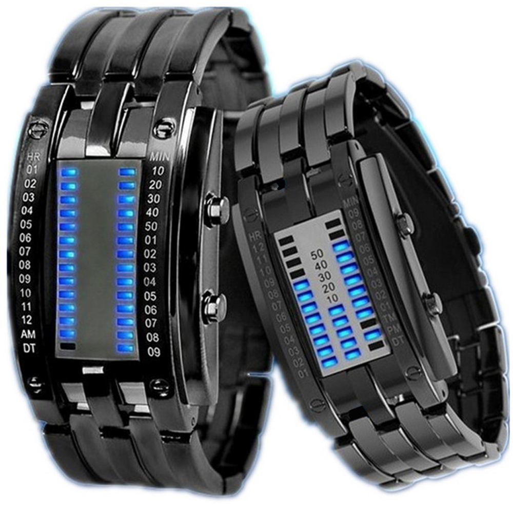 Đồng hồ điện tử không thấm nước làm từ thép không gỉ, màn hình LED