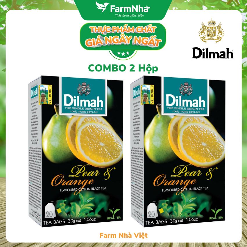Trà Dilmah Pear & Orange 30g 20 túi x 1.5g Hương Cam Lê - Tinh hoa trà Sri Lanka