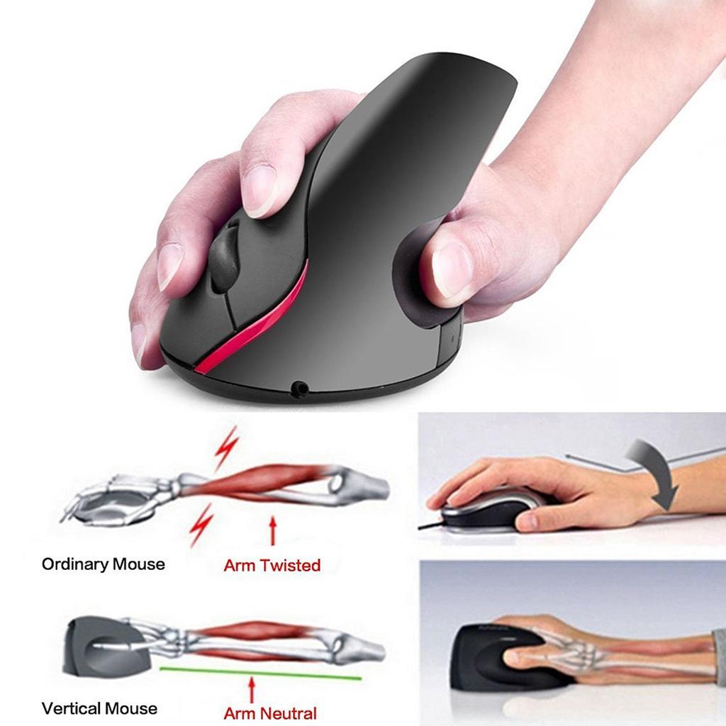 2.4GHz Wireless Vertical Mouse 2400DPI USB Receiver