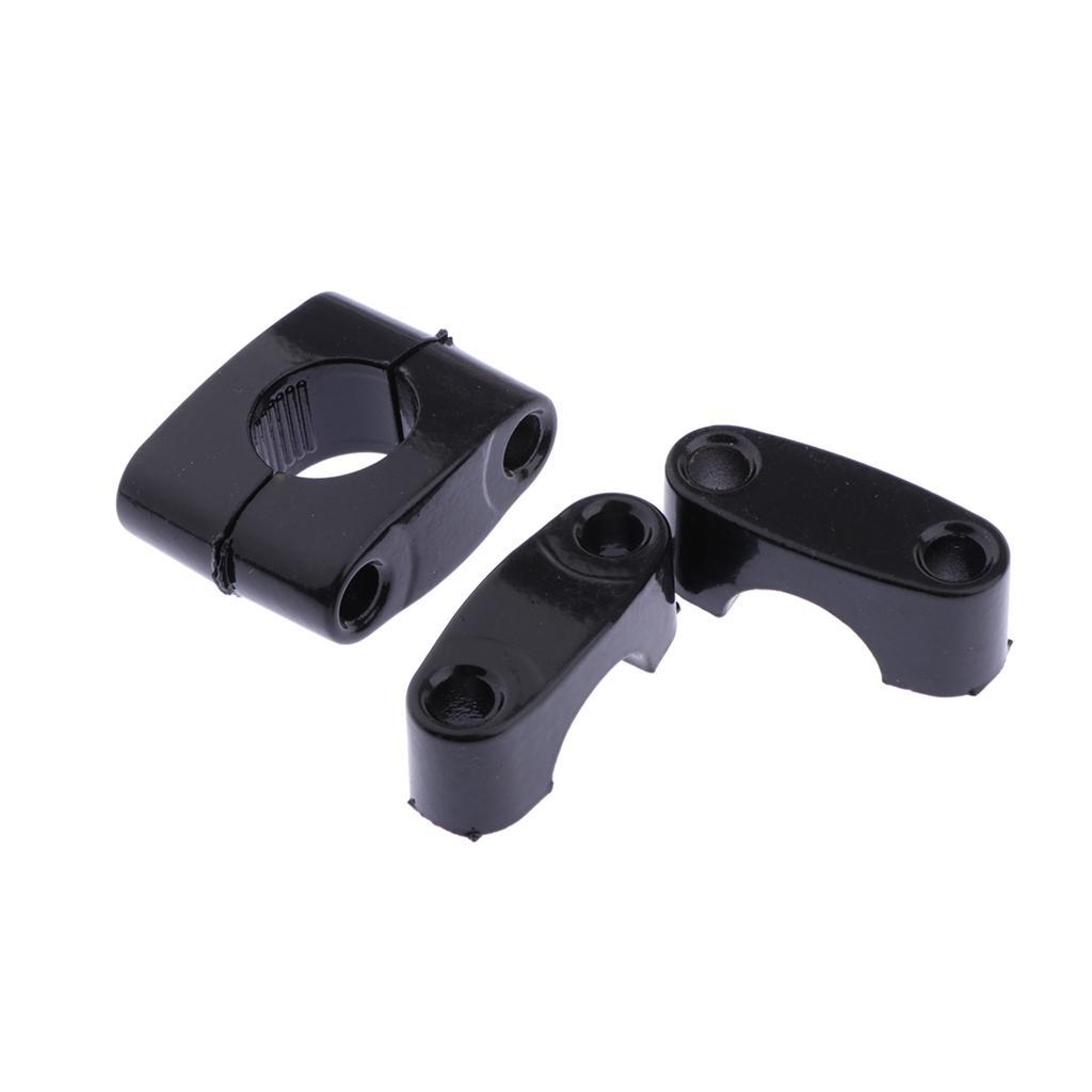 2X 22mm Black Handlebar Bar Mount Riser Clamp Bracket Adaptor for Motorbike ATV
