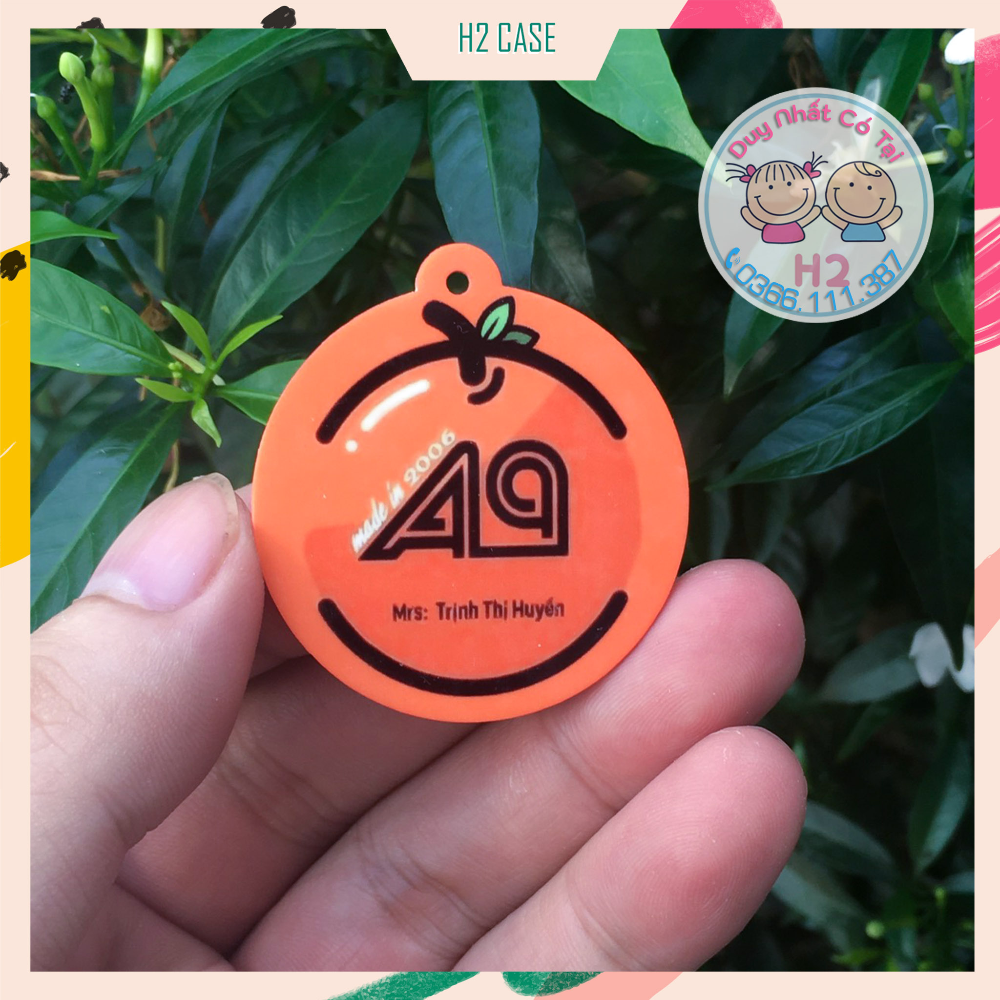 Móc khóa Mica 2 mặt in theo yêu cầu