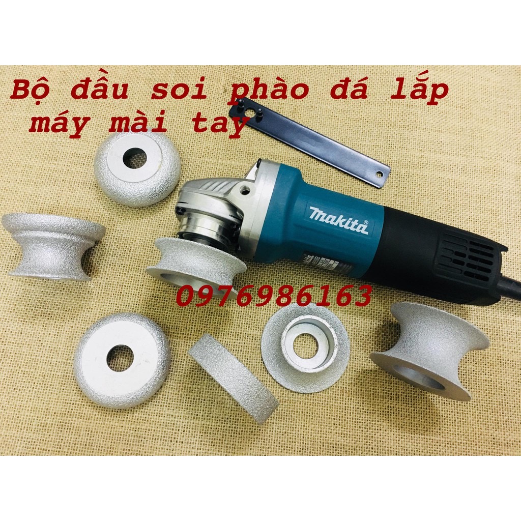 Bát soi phào tròn D75 lắp máy mài tay, Đầu bo phào đá