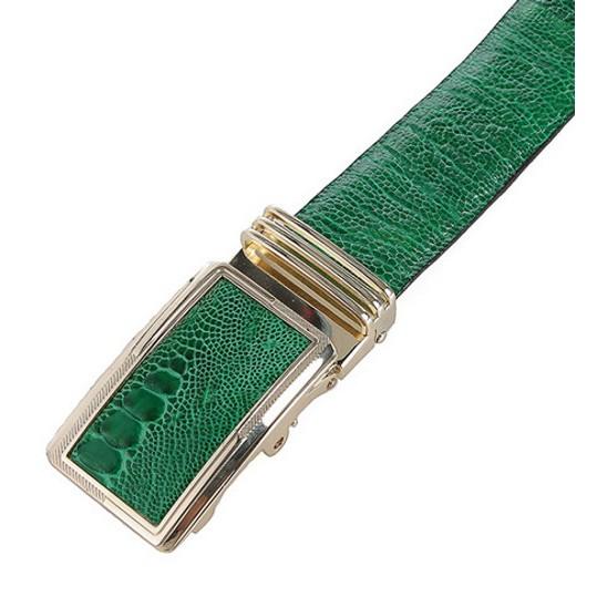 Dây nịt nam da đà điểu Huy Hoàng màu xanh lá HC4474