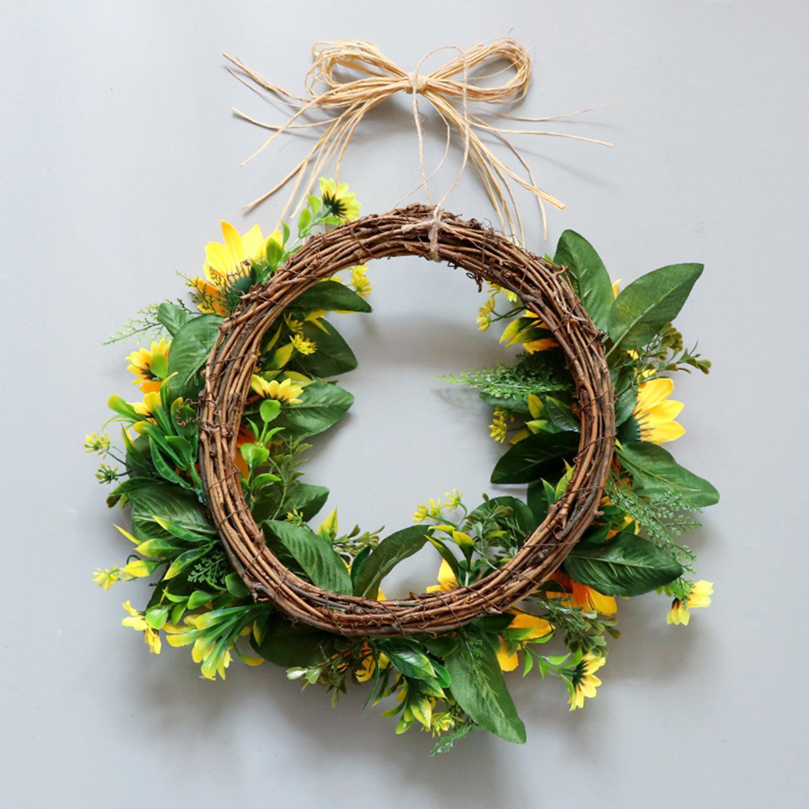 Artificial Wreath, 13.8 Inch Decorative Flower Wreath