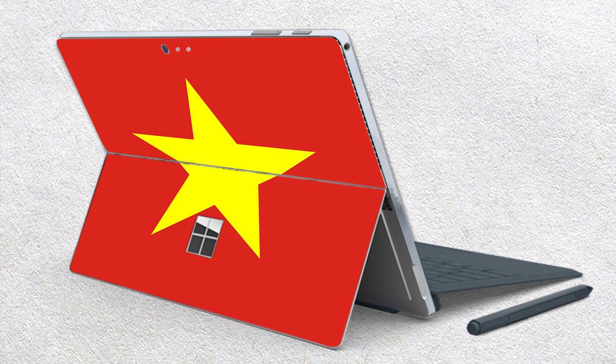 Skin dán hình cờ Việt Nam cho Surface Go, Pro 2, Pro 3, Pro 4, Pro 5, Pro 6, Pro 7, Pro X