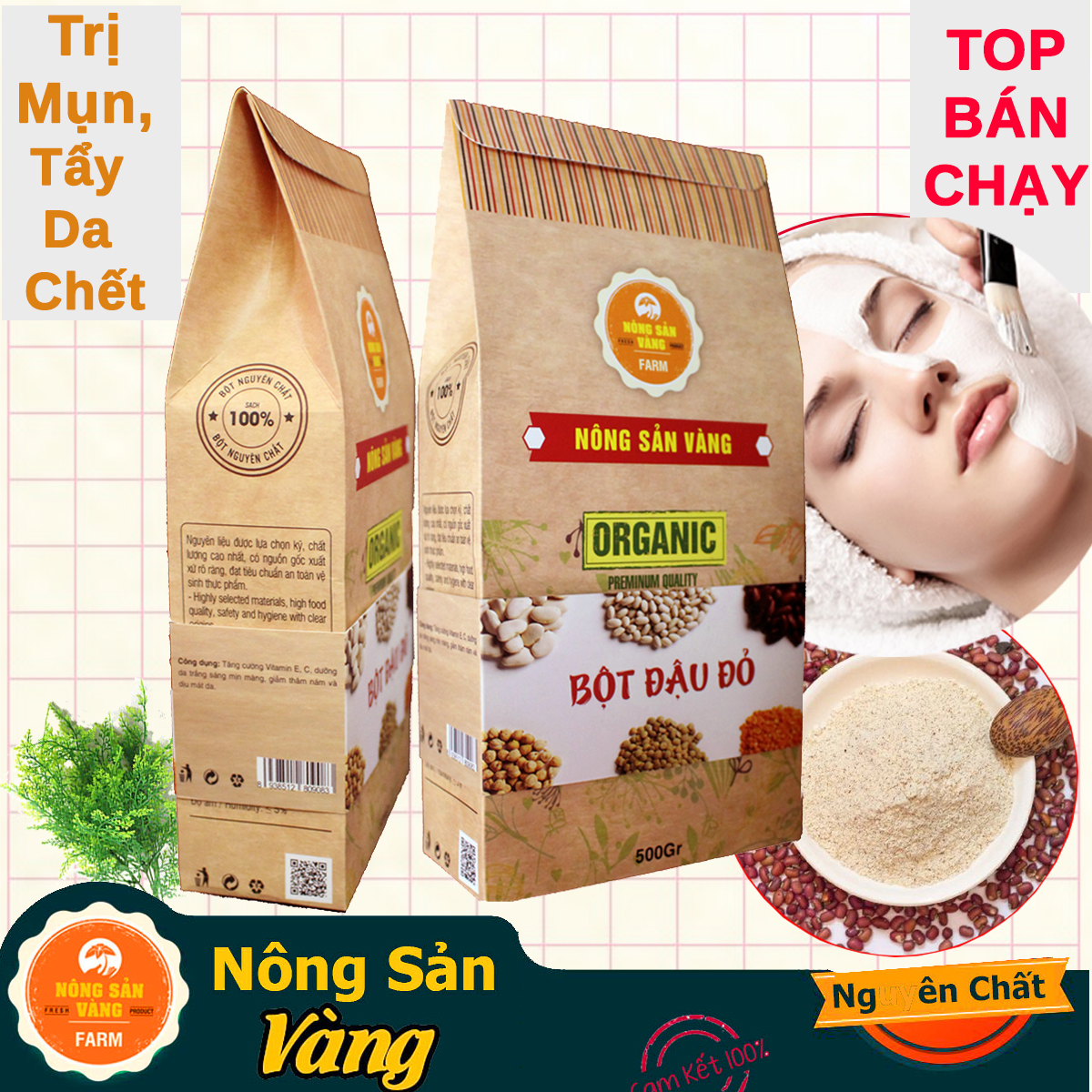 Bột Đậu Đỏ Làm Đẹp 500gr - Nông Sản Vàng