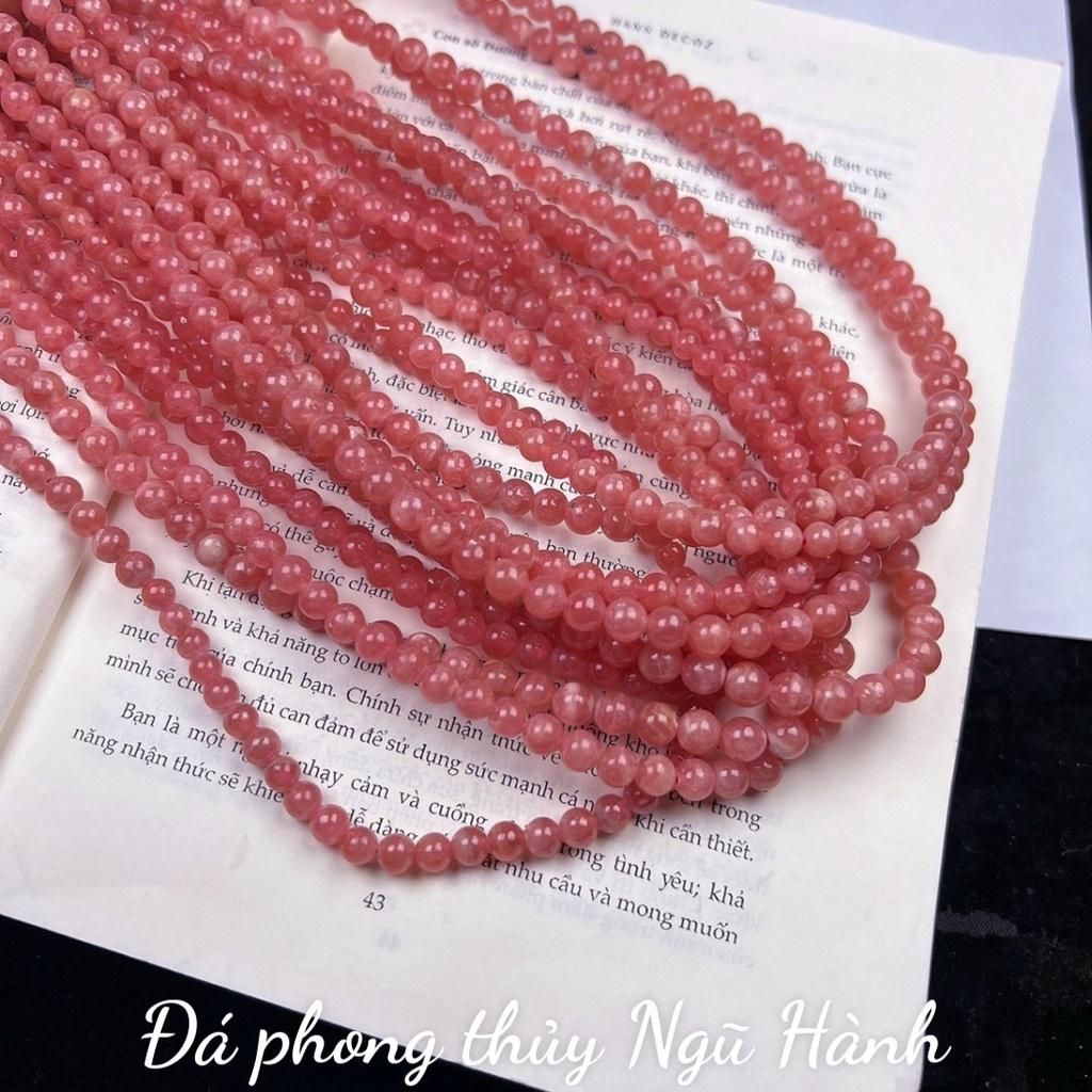 Chuỗi vòng tay đá đào hoa quấn 3 vòng siêu đẹp - kèm hộp nhung
