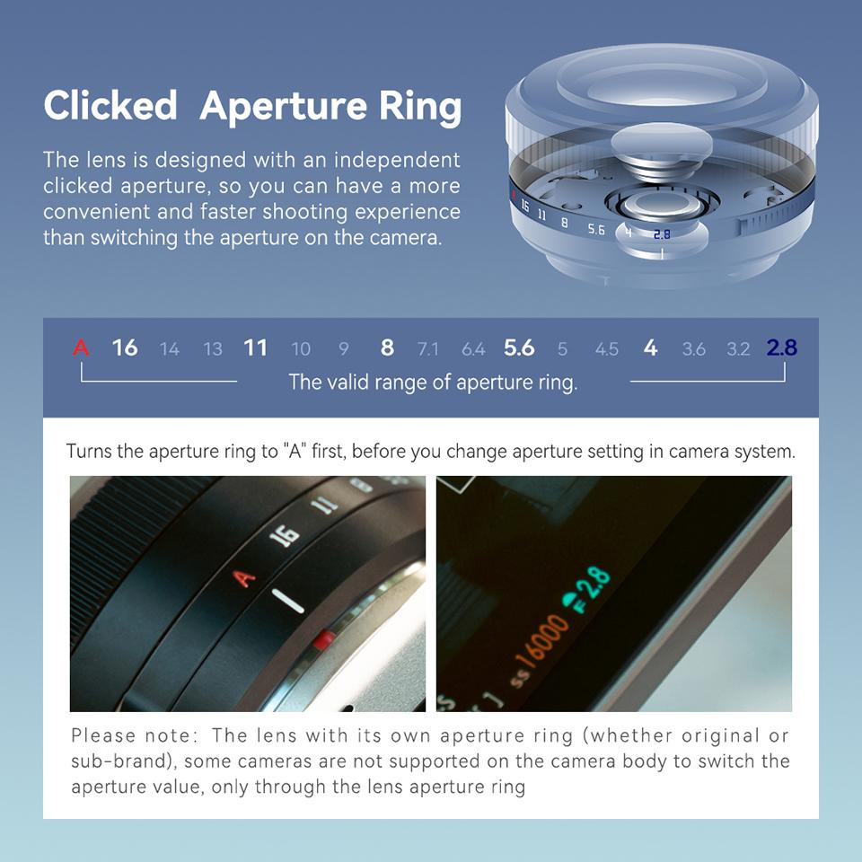 TTartisan 27mm f2.8 APS-C auto Focus Firrorless Camera Lens cho Sony A5000 A7 III Fuji XA7 XT30 Nikon Z50 Z5 Loại giao diện: Nikon Z