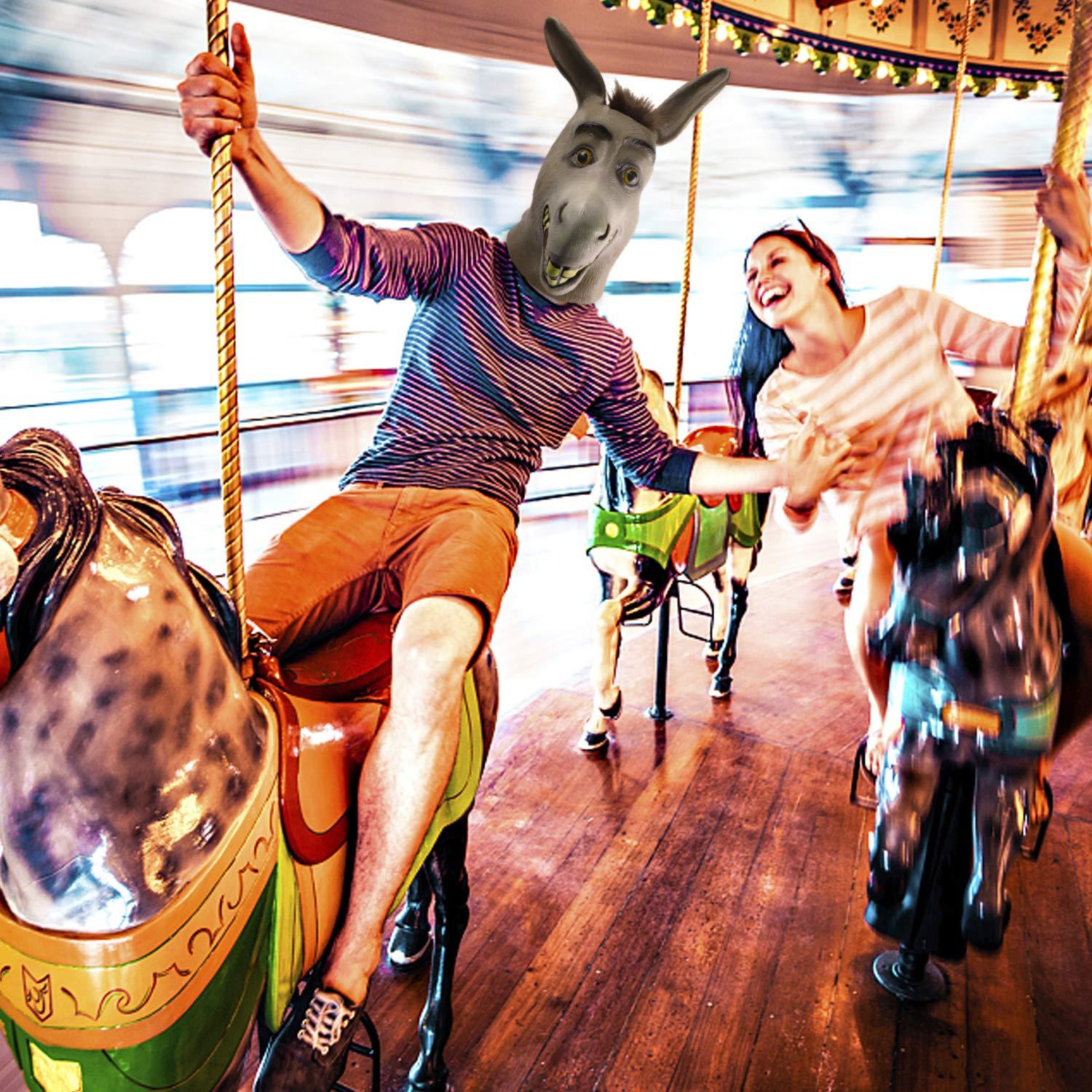 Mặt nạ Donkey Mặt nạ động vật Tiệc cosplay Mặt nạ cao su cho các phụ kiện tiệc Halloween