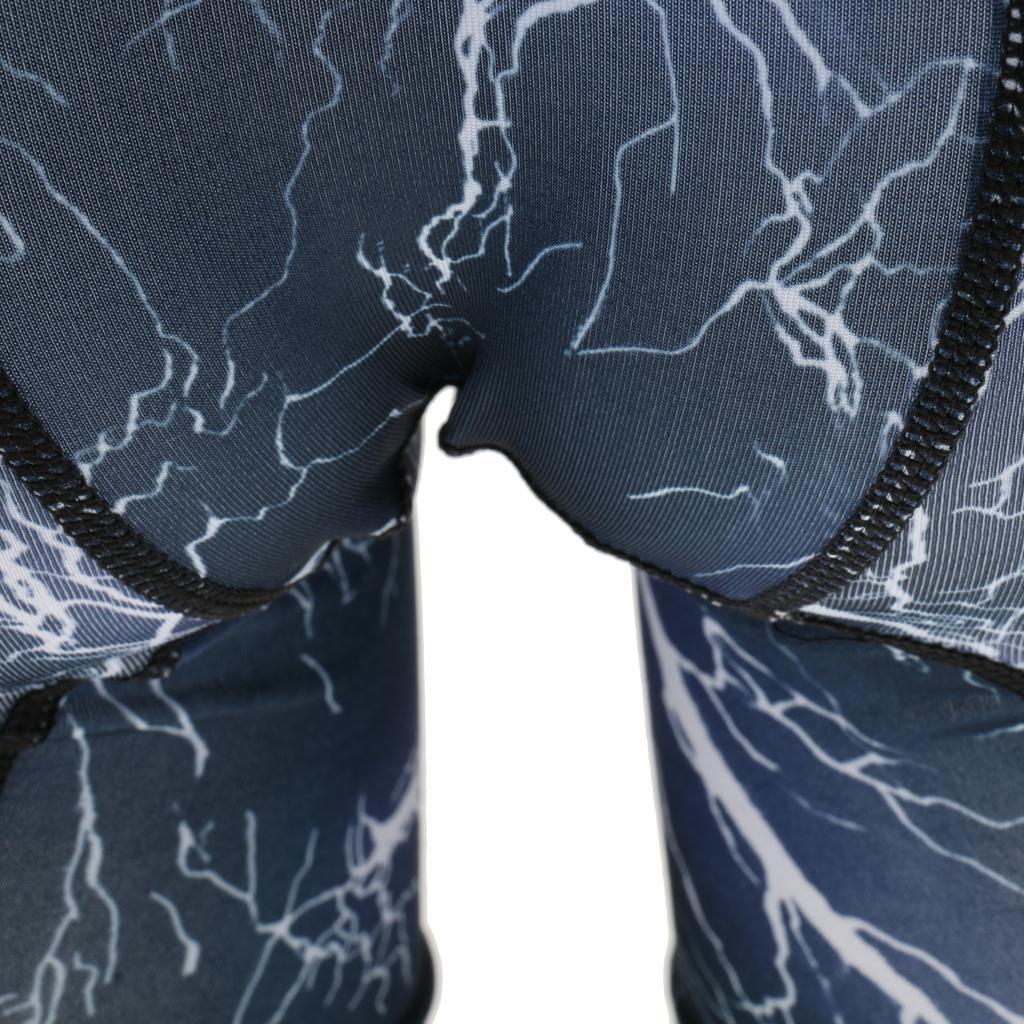 Mens High Elastic Printed Compression Shorts Fitness Sports Tights 1 XXL
