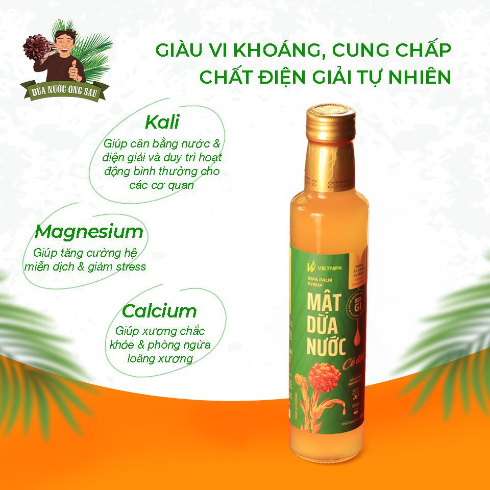 Mật Dừa Nước Cô Đặc Tự Nhiên 25g/375g - Mật Dừa Nước Ông Sáu - Vietnipa - Đặc sản Cần Giờ