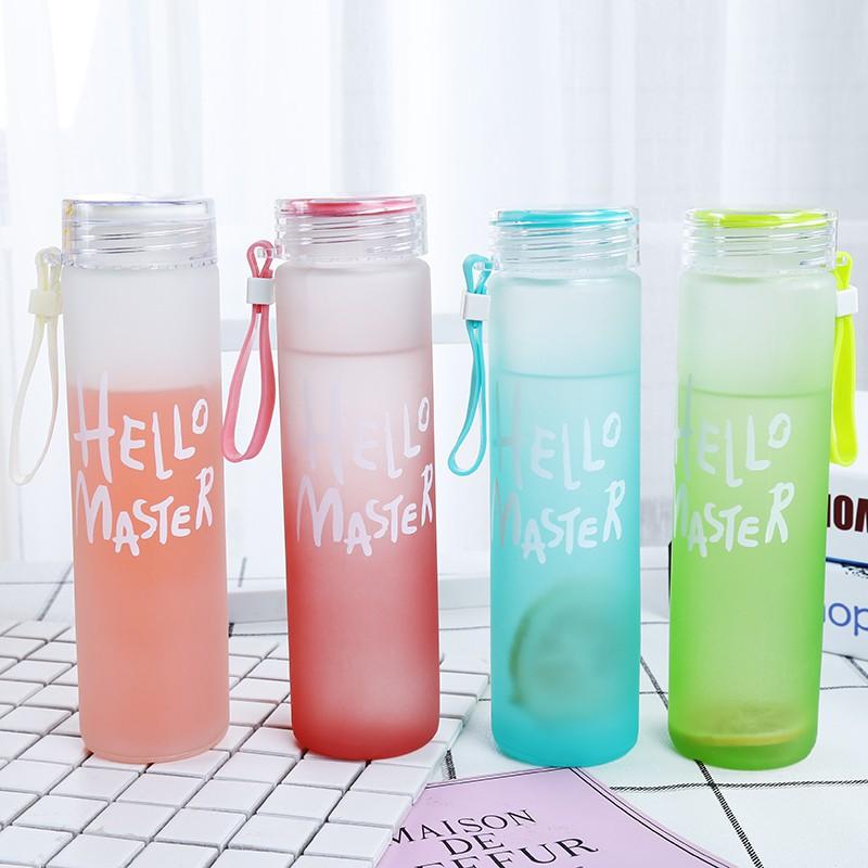 Bình Đựng Nước Thuỷ Tinh Hello Master 450ml Cực đẹp