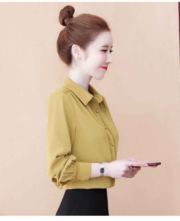 Áo sơ mi nữ phối ren cách diệu - NH449