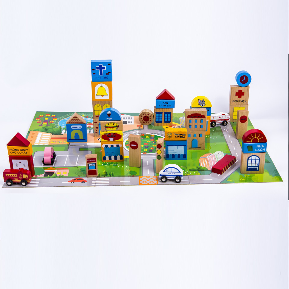 Đồ chơi gỗ mô hình thành phố tương lai