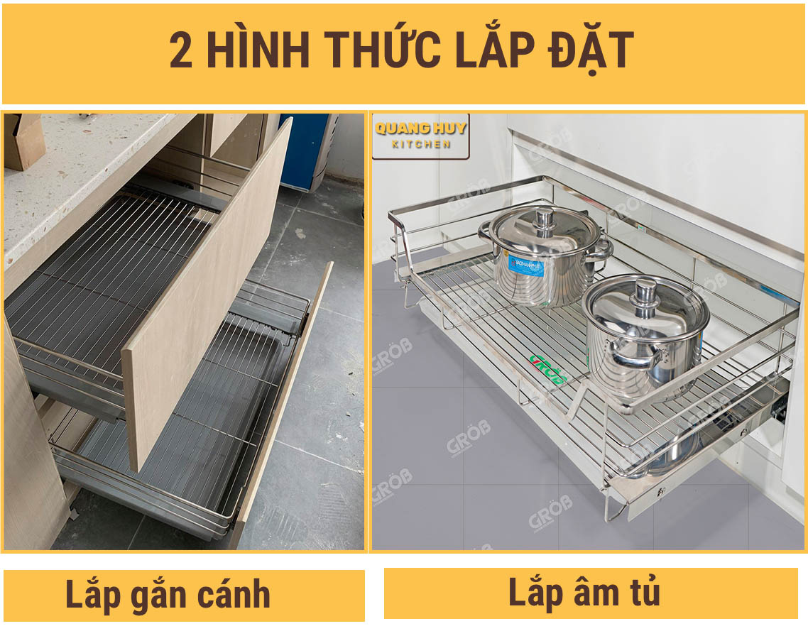 Giá xoong nồi inox 304 nan dẹt chính hãng Grob bảo hành vĩnh viễn han gỉ