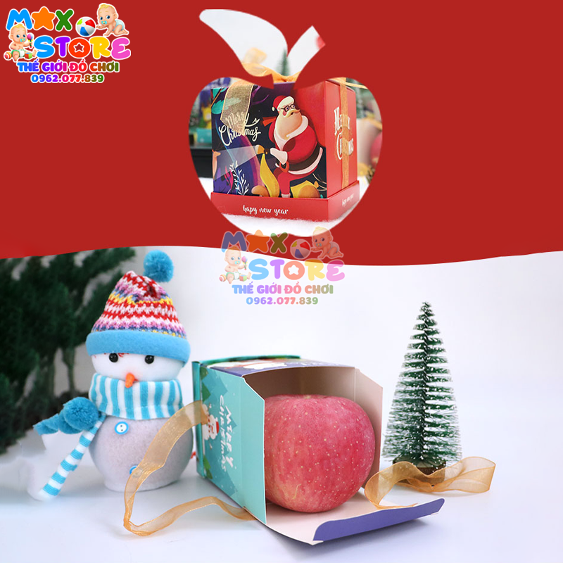 Bộ 10 vỏ hộp quà noel - hộp đựng quà noel nhiều màu - mẫu ngẫu nhiên