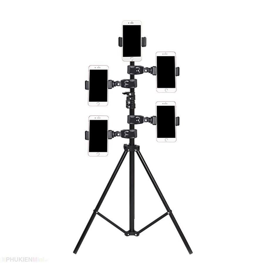 &lt;3 Giá đỡ kẹp điện thoại gắn vào tripod hỗ trợ livestream,live quay phim nhiều máy cùng lúc