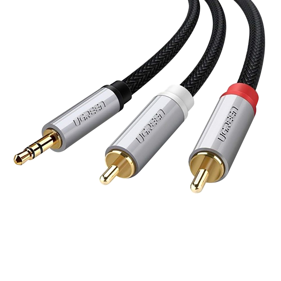 Cáp Audio 3,5mm To RCA Dài 1m Ugreen 40841 Mạ Vàng - Hàng Chính Hãng