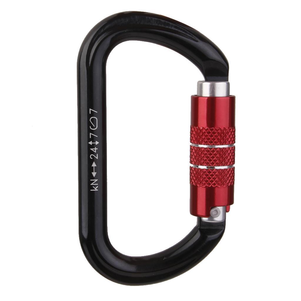 24KN Mountaineering Climbing O Shape Self-locking Aluminum Carabiner