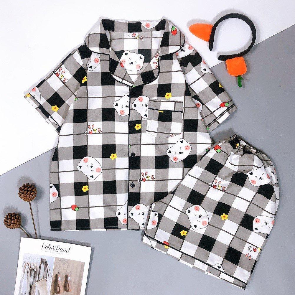 Đồ ngủ pijama nữ tay ngắn quần cộc, Bộ mặc nhà chất kate thái mềm mát, quần áo ngủ pyjama bigsize HATIBO