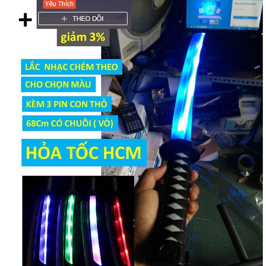 Đồ chơi kiếm phát sáng katana Samurai nhật có đèn led âm thanh,Dài 67cm đồ chơi vận động cho bé tặng3 pin