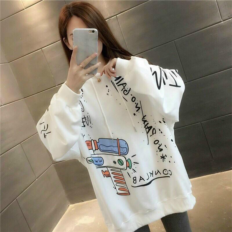 Áo khoác hoodie Chống Rét 123SHOP Cho Nam nữ Cho Cặp Đôi in hình Tàu vũ trụ Chất Nỉ Unisex Form rộng Có 2 Màu Ulzzang