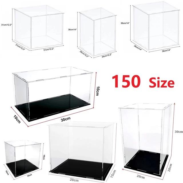 55 Size Chiều cao 25 30 35, dày 3mm, Hộp Mica trưng bày sản phẩm mô hình, đồ sưu tầm, chống bụi, dạng lắp ráp - 10x15cm