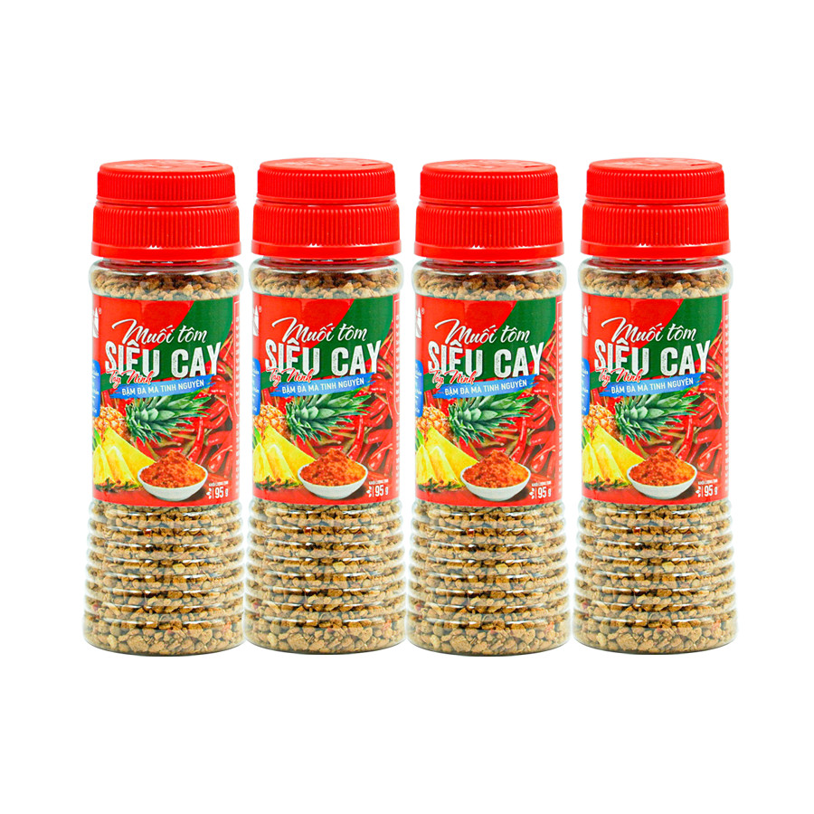 Combo 4 Muối Tôm Siêu Cay Tinh Nguyên (95g/hũ)