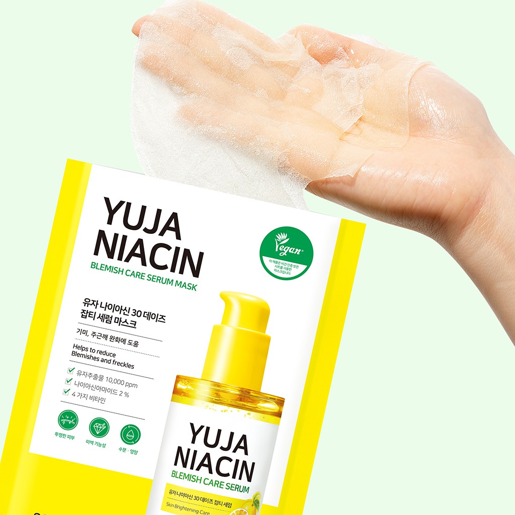 Mặt nạ dưỡng trắng sáng da Some By Mi Yuja Niacin 30 Blemish Care Serum Mask 25g ( làm mờ thâm, cải thiện da xỉn màu)