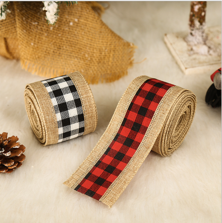 Cuộn Ruyband vải bố caro